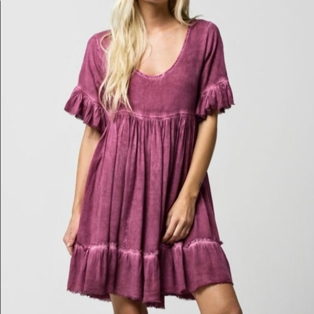 Sea Gypsies Pink Rose Babydoll Dress Size Small